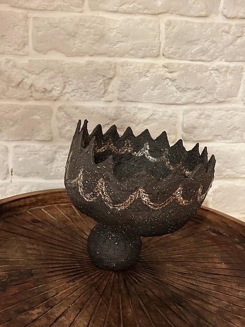 Black Flower Footed Bowl: Romanian Stories