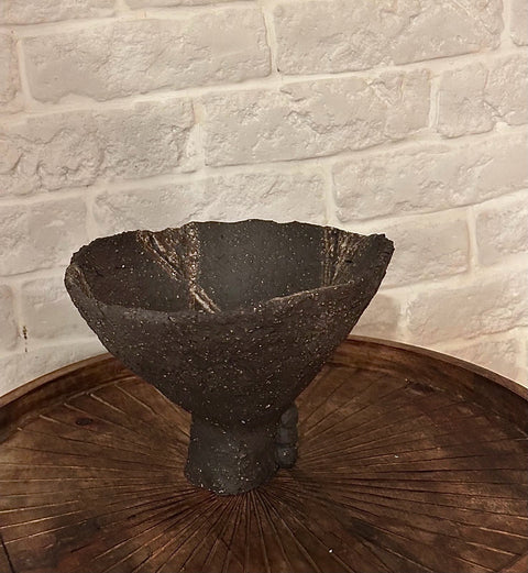Black Flower Footed Bowl: Romanian Stories